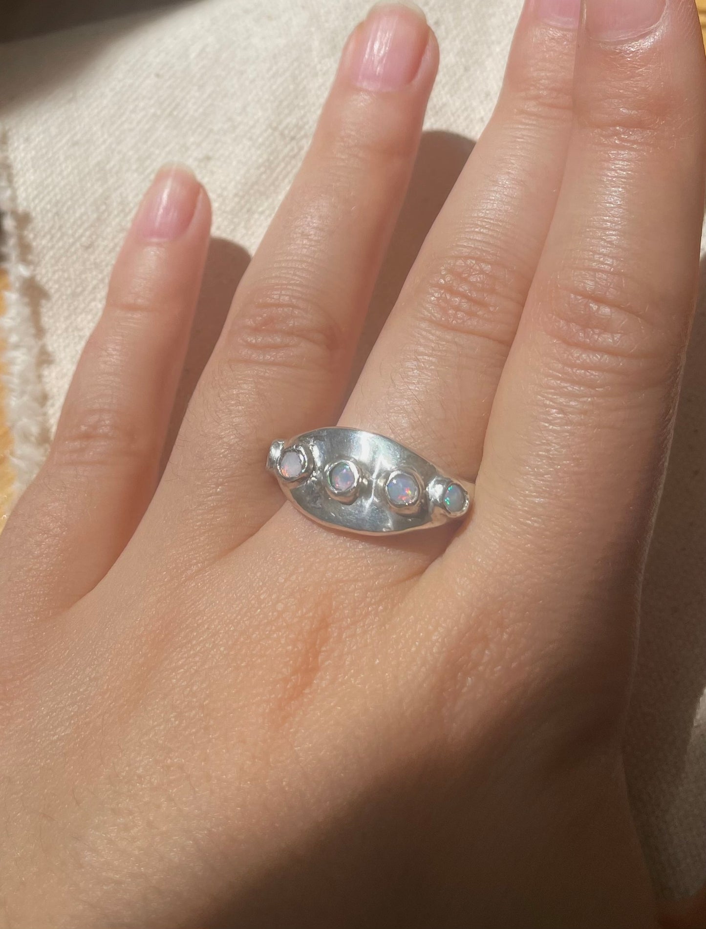 Sterling silver and opal ring- custom