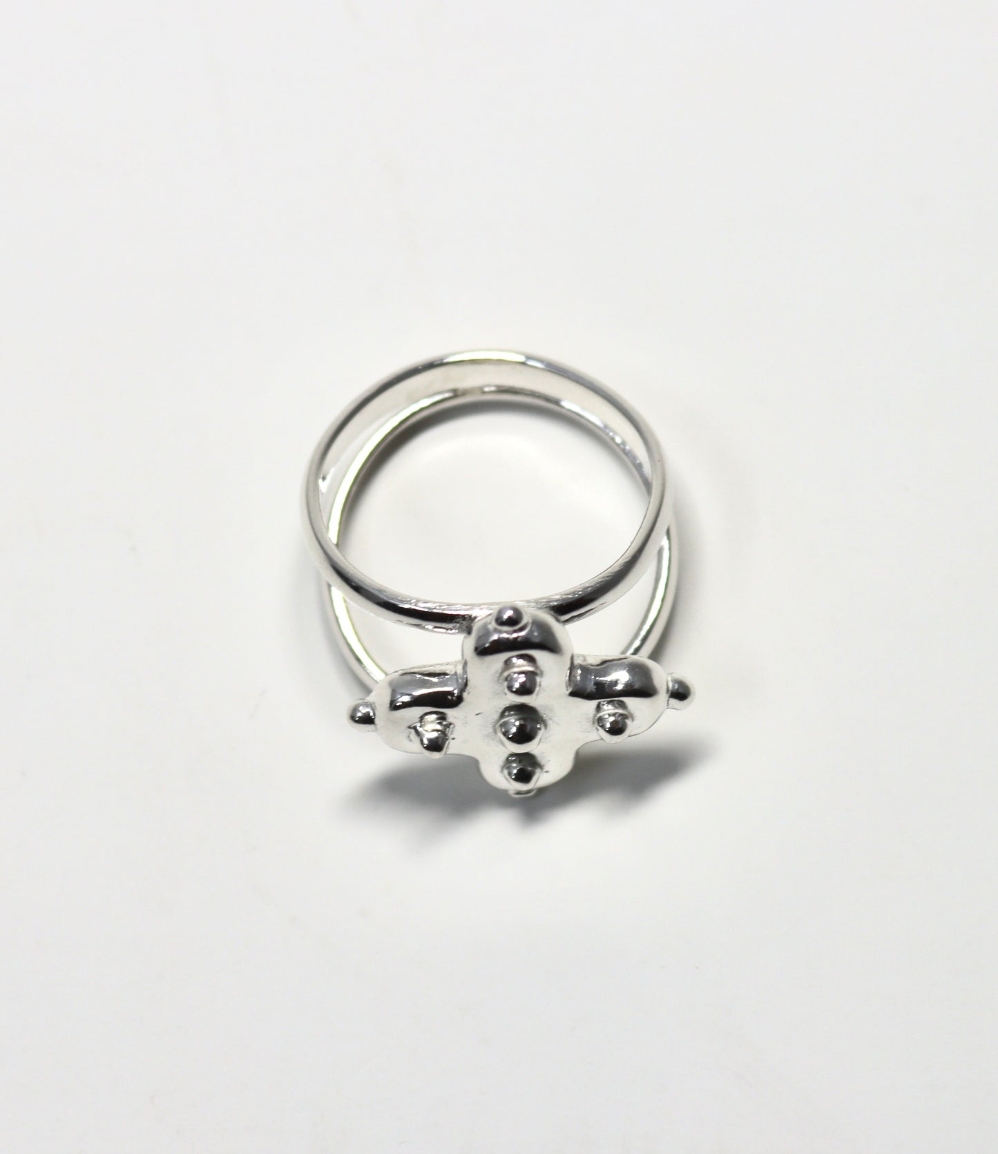Double Band Cruciform Ring